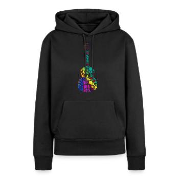 Gitarre E Gitarre - Frauen Premium Bio Hoodie - Schwarz - Vorne - Julia (174cm)