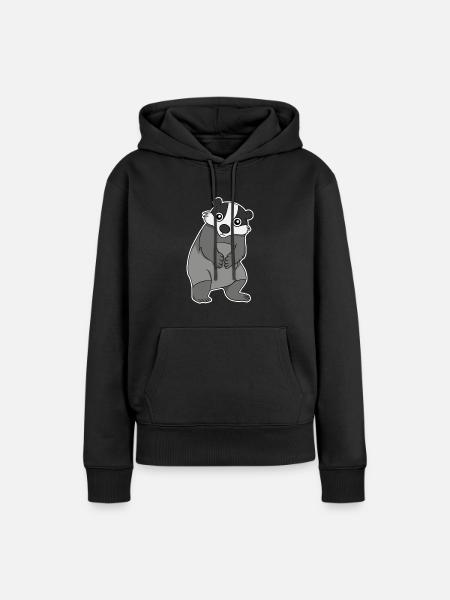 Süßer Dachs Geschenk - Frauen Premium Bio Hoodie - Schwarz