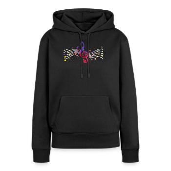 Notenschlüssel Orchester - Frauen Premium Bio Hoodie - Schwarz - Vorne - Julia (174cm)