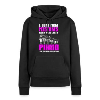 Pianiste créatif - pianiste créatif - drôle - Sweat à capuche Premium bio Femme - noir - Devant - Julia (174cm)