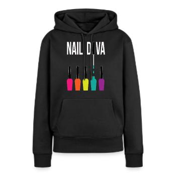 Ongles accessoires - Sweat à capuche Premium bio Femme - noir - Devant - Julia (174cm)