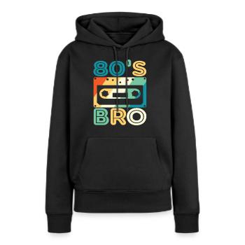 80er Mode 80er Jahre 80er party 80er - Frauen Premium Bio Hoodie - Schwarz - Vorne - Julia (174cm)