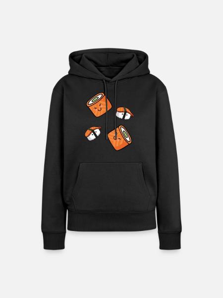 Sushi Bad Design amusant pour les fans japonais - Sweat à capuche Premium bio Femme - noir