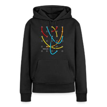 Synthétiseur modulaire - Sweat à capuche Premium bio Femme - noir - Devant - Julia (174cm)