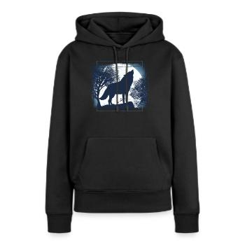 Wolf Rudel Tiere - Frauen Premium Bio Hoodie - Schwarz - Vorne - Julia (174cm)
