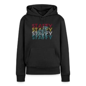 Staffordshire Bullterrier - Frauen Premium Bio Hoodie - Schwarz - Vorne - Julia (174cm)