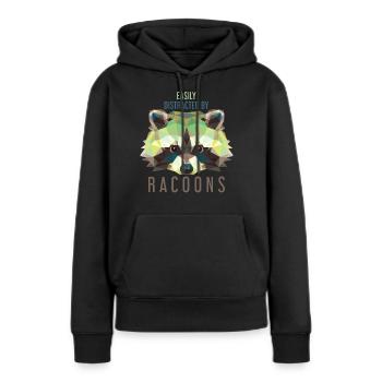 Bandit pour enfants raton laveur - Sweat à capuche Premium bio Femme - noir - Devant - Julia (174cm)