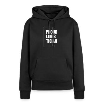 Stolzer Logistiker Spedition Team Logistik - Frauen Premium Bio Hoodie - Schwarz - Vorne - Julia (174cm)
