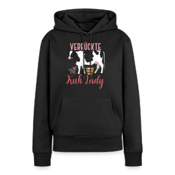 Kuh Kuhglock - Frauen Premium Bio Hoodie - Schwarz - Vorne - Julia (174cm)