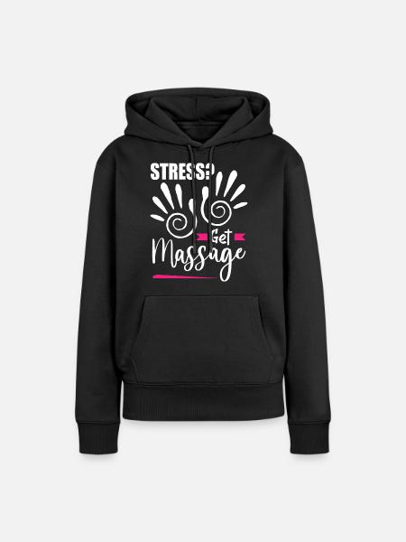 Massage - Frauen Premium Bio Hoodie - Schwarz