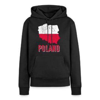Polen - Frauen Premium Bio Hoodie - Schwarz - Vorne - Julia (174cm)