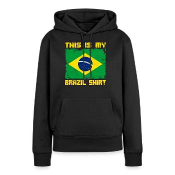 Mein Brasilien Shirt - Frauen Premium Bio Hoodie - Schwarz - Vorne - Julia (174cm)