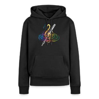 Flöte Klassische Musik - Frauen Premium Bio Hoodie - Schwarz - Vorne - Julia (174cm)