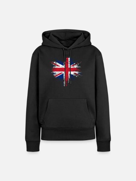 Union Jack - British Flag - Women’s Premium Organic Hoodie - black