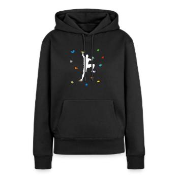 Bouldern Boulder hall mur cadeau - Sweat à capuche Premium bio Femme - noir - Devant - Julia (174cm)