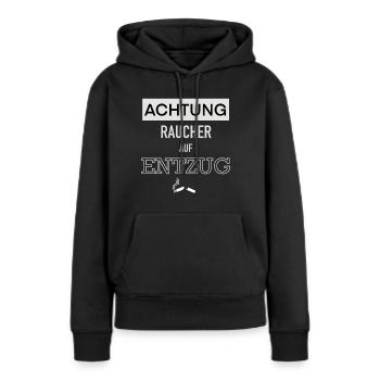 Raucher - Entzug - Frauen Premium Bio Hoodie - Schwarz - Vorne - Julia (174cm)