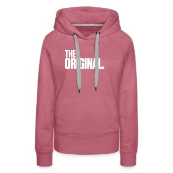 L'original - Sweat à capuche Premium bio Femme - mauve - Devant - Isabella (175cm)