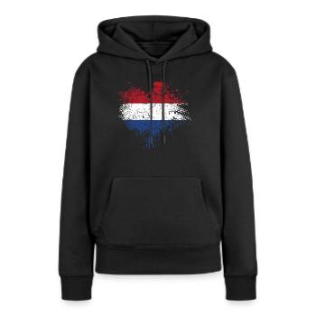 Pays-Bas Pavillon - Sweat à capuche Premium bio Femme - noir - Devant - Julia (174cm)