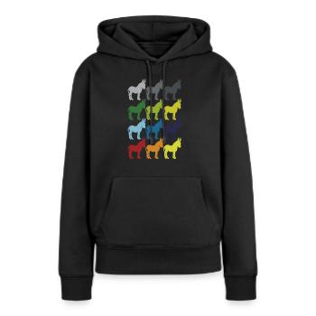Neon Pop Art Retro Mulet Mulet Idée cadeau - Sweat à capuche Premium bio Femme - noir - Devant - Julia (174cm)