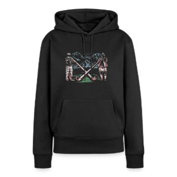 Alpes de cor des Alpes - Sweat à capuche Premium bio Femme - noir - Devant - Julia (174cm)