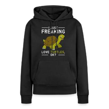 Schildkröte Kinder Tierliebhaber - Frauen Premium Bio Hoodie - Schwarz - Vorne - Julia (174cm)