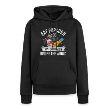Popcorn Kino - Frauen Premium Bio Hoodie - Schwarz - Vorne - Julia (174cm)