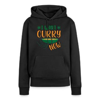 I Want Curry Now - Indisches Essen Indien Reis - Frauen Premium Bio Hoodie - Schwarz - Vorne - Julia (174cm)