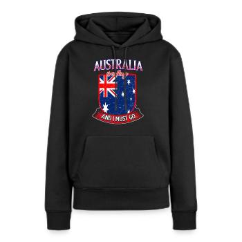 Australie Fan - Sweat à capuche Premium bio Femme - noir - Devant - Julia (174cm)