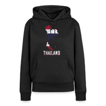 Thaïlande Fan - Sweat à capuche Premium bio Femme - noir - Devant - Julia (174cm)