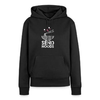 Send Noods - Frauen Premium Bio Hoodie - Schwarz - Vorne - Julia (174cm)