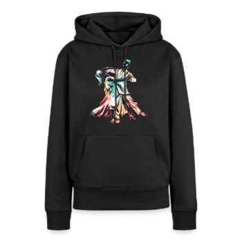 Foxtrott-Tanz - Frauen Premium Bio Hoodie - Schwarz - Vorne - Julia (174cm)