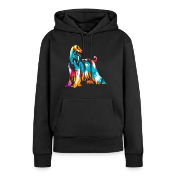 Lévriers - Sweat à capuche Premium bio Femme - noir - Devant - Julia (174cm)