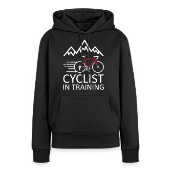Cyclist In Training - Frauen Premium Bio Hoodie - Schwarz - Vorne - Julia (174cm)