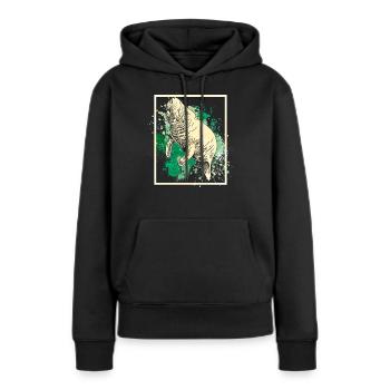 Seekuh - Frauen Premium Bio Hoodie - Schwarz - Vorne - Julia (174cm)