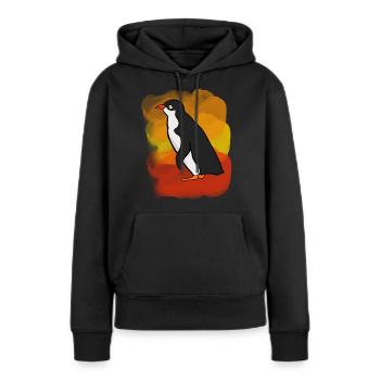 Pinguin - Frauen Premium Bio Hoodie - Schwarz - Vorne - Julia (174cm)