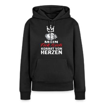 Mein Fick Dich Kommt Von Herzen - Fick Dich - Frauen Premium Bio Hoodie - Schwarz - Vorne - Julia (174cm)