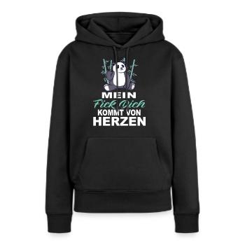 Mein Fick Dich Kommt Von Herzen - Fick Dich - Frauen Premium Bio Hoodie - Schwarz - Vorne - Julia (174cm)