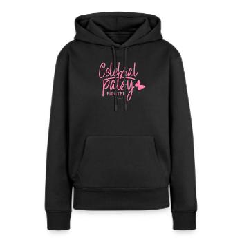 Combattant CP Cerebralparese InfantilParese cérébrale - Sweat à capuche Premium bio Femme - noir - Devant - Julia (174cm)