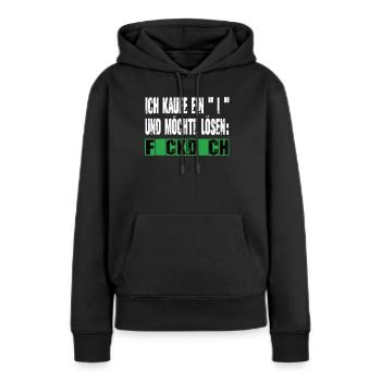 flick dich so viel - fick dich - Frauen Premium Bio Hoodie - Schwarz - Vorne - Julia (174cm)