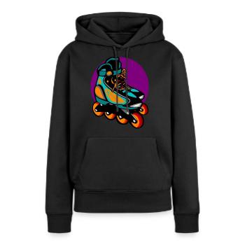 Inline-Skater - Frauen Premium Bio Hoodie - Schwarz - Vorne - Julia (174cm)