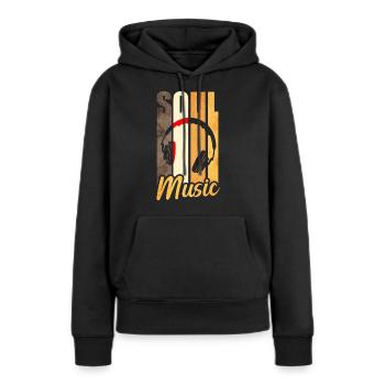 Musique soul - Sweat à capuche Premium bio Femme - noir - Devant - Julia (174cm)
