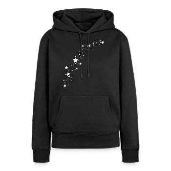 Étoiles - Sweat à capuche Premium bio Femme - noir - Devant - Julia (174cm)