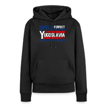 Yugoslavia proverbe blague Yougoslavie - Sweat à capuche Premium bio Femme - noir - Devant - Julia (174cm)