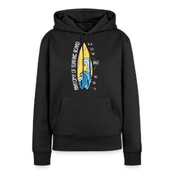Surf surf surf surf surf planche de surf plage cadeau - Sweat à capuche Premium bio Femme - noir - Devant - Julia (174cm)