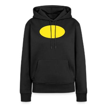 Cercle jaune Ovale - Sweat à capuche Premium bio Femme - noir - Devant - Julia (174cm)