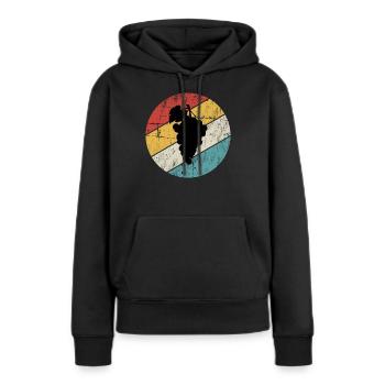 Obst Trauben Wein Traube Weinrebe Retro Geschenk - Frauen Premium Bio Hoodie - Schwarz - Vorne - Julia (174cm)