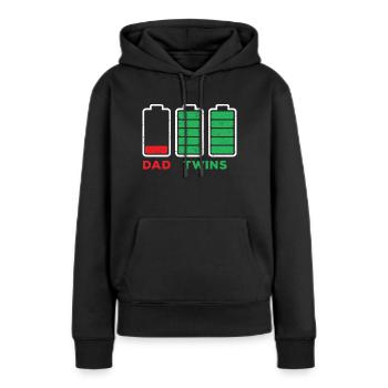 Papa Basse Charge Battery Twins Battery Full Charge Battery - Sweat à capuche Premium bio Femme - noir - Devant - Julia (174cm)