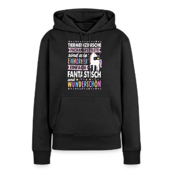 Tiermedizinische Fachangestellte Einhorn Tierarzt - Frauen Premium Bio Hoodie - Schwarz - Vorne - Julia (174cm)