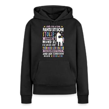 Tiermedizinische Fachangestellte Einhorn Tierarzt - Frauen Premium Bio Hoodie - Schwarz - Vorne - Julia (174cm)