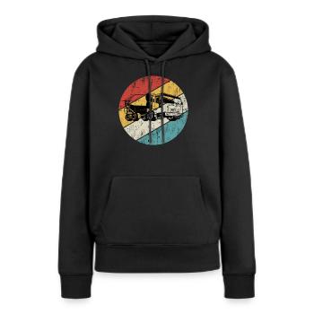 Bétonnière Chantier Mixer Rétro Cadeau - Sweat à capuche Premium bio Femme - noir - Devant - Julia (174cm)